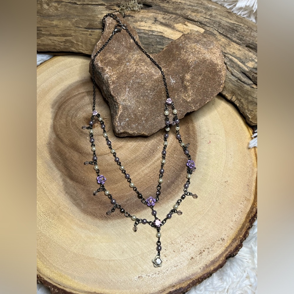 Vintage 2 layer drop necklace